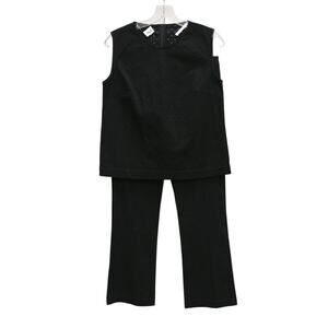 QL2 Quelledue Black Eyelet Carissa Blouse & Monet Pant Set Size 42 US S